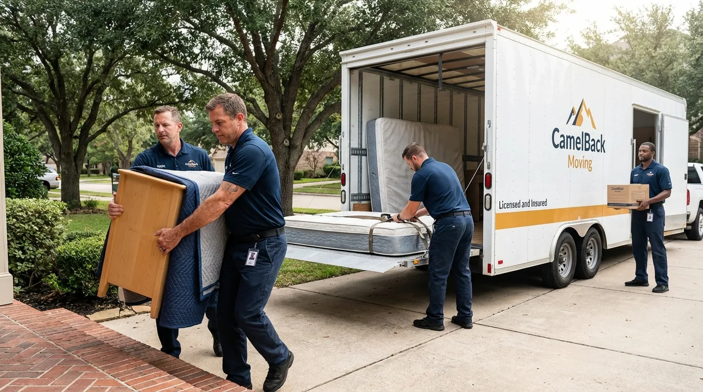 Crew loading residential truck for cross-state move from Wallington, NJ
